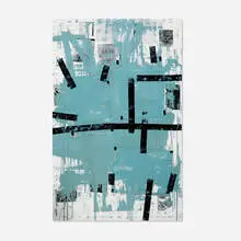 John Beech, Mandore, 2012, oil enamel, black and white photographs, PVA adhesive and acrylic sheet and tape on canvas
