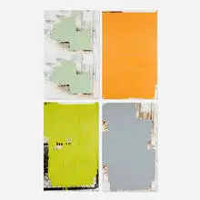John Beech, Four works, 2006, black and white photographs on aluminum with enamel