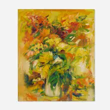 Miriam Schapiro, Yellow Bouquet, 1956, oil on canvas