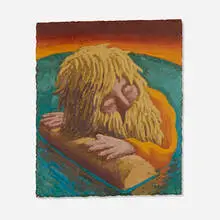 Nat Meade, Raft, 2022, casein tempera on paper