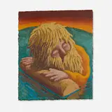 Nat Meade, Raft, 2022, casein tempera on paper