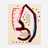 Mason Saltarrelli, Fires, 2017, oil, spray and china marker on canvas laid to panel