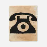 Donald Baechler, Telephone, 2002, gouache on tea-stained paper