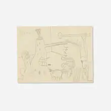 Untitled (11/13/96) by Carroll Dunham, 1996, graphite on paper, sold Jun 2025