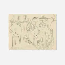 Untitled (11/3/96) by Carroll Dunham, 1996, graphite on paper, sold Jun 2025