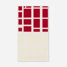 Kate Shepherd, Dark Red Over Beige, 1998, mixed media on paper
