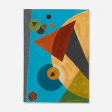 Emil Bisttram, Untitled, 1941, encaustic wax crayon on paper