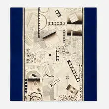 David Korty, Film Strip, 2013, oil and ink on paper collage on canvas