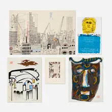 Ben Shahn, Five works, 1963-66, lithograph in colors, screenprint in colors