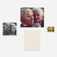 Edward Steichen, Carl Sandburg ephemera, c.1965, unique Polaroid Polacolor print mounted to board; C-print mounted to board; offset lithograph