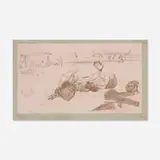 Edgar Degas and George W. Thornley, Sur le plage (from the Quinze lithographies series), lithograph on cream Chine appliqué