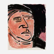 James Lechay, Portrait, lithograph in colors with hand-coloring