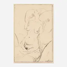 Rudolf Bauer, Female Nude, c. 1915, lithograph