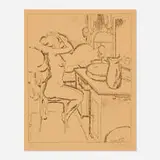 Rudolf Bauer, Nude Woman at the Dressing Table, c. 1925, lithograph
