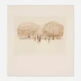 Harold Altman, Park Scene, lithograph in colors