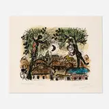 Marc Chagall, Lune noire, 1965, lithograph in colors