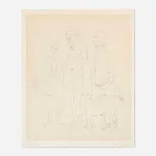 Pablo Picasso, Famille des saltimbanques, 1950, soft ground etching with Chine collé to Japon paper