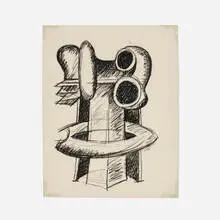 Oracle: Study for Clairvoyant by Seymour Lipton, 1969, lithograph, sold Jul 2023