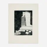 La Turbie by R.A. Julian Otto Trevelyan, 1974, etching, aquatint and soft-ground in colors on T.H. Saunders, sold Jul 2023