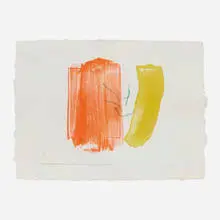 Helen Frankenthaler, Card, 1971, offset lithograph in colors on white Jeff Goodman handmade