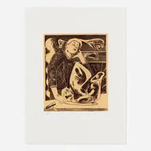 Hernan Bas, The Sculptor, 2018, lithograph in colors