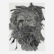 Leilah Babirye, Untitled (Lion), 2021, woodcut on paper