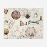 Mary Bauermeister, Sketch for Tanglewood Press (from the New York International portfolio), offset lithograph in colors with collage and colored pencil
