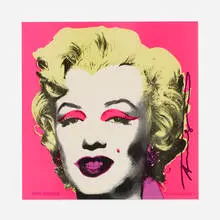 Marilyn (Castelli Mailer) by Andy Warhol, 1981, offset lithograph on paper, sold Aug 2023