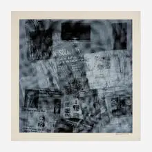 Untitled (from the Surfaces Series, from Currents suite) by Robert Rauschenberg, 1970, screenprint in colors on Aqua B 844, sold Aug 2023