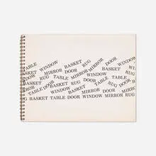 Basket, Table, Door, Window, Mirror, Rug: 53 Drawings (with original artist's doodle) by Richard Artschwager, 1976, bound printed paper, sold Aug 2023