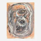 I. Rice Pereira, Untitled (Grey Eyes, Orange Background)