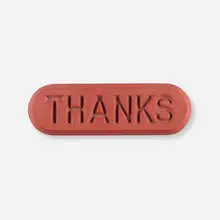 Allan McCollum, Thanks (Visible Marker) (from the Visible Markers series), 1997, cast pigmented concrete
