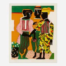 Conjunction by Romare Bearden, 1979, lithograph in colors on Arches, sold Aug 2023