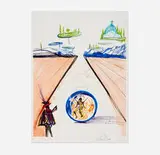 Salvador Dalí, Intra-Uterine Paradisiac Locomotion (from the Imaginations and Objects of the Future portfolio), 1975-76, lithograph in colors on BFK Rives