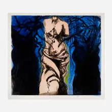 Jim Dine, Rise Up, Solitude! (Unique), 1985, drypoint with hand-coloring