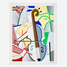 Cubist Cello by Roy Lichtenstein, screenprint in colors on Somerset textured, sold Aug 2023