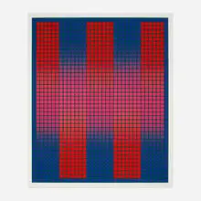 Trespass by Julian Stanczak, 1979, screenprint in colors, sold Aug 2023