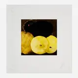 Donald Sultan, Five Lemons, a Pear, and an Egg (from the Fruits and Flowers suite), 1994, screenprint in colors