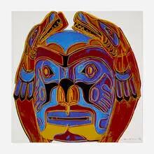 Andy Warhol, Northwest Coast Mask (from the Cowboys and Indians series), 1986, screenprint in colors on Lenox Museum Board
