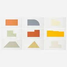 A Book of Silk Screen Prints — Multiple Panel Paintings by Robert Mangold, 1992, screenprint in colors on Fabriano Cotton, sold Jul 2023