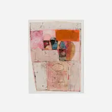 Child's Letter by Hannelore Baron, 1973, mixed media collage on fabric, sold Jul 2023