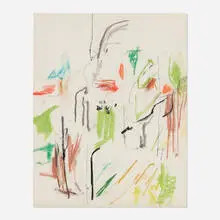 Abstract Composition by Mercedes Matter, pastel on paper, sold Jul 2023