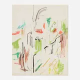 Mercedes Matter, Abstract Composition, pastel on paper