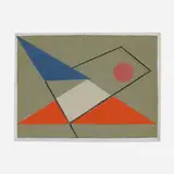 Josef Zenk, Abstract Composition, 1954, mixed media collage on paper