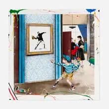 Life Imitates Art (Unique) by Thierry Guetta, 2020, screenprint in colors with hand-painted elements, sold Jul 2023
