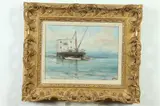 Eugeniusz Dobosiewicz, Port Scene, Oil on canvas
