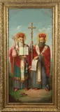 Two Religous Figures by Continental School, TWO RELIGOUS FIGURES, oil on canvas in "as is" condition., sold Nov 2019