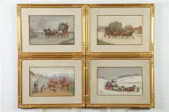 Edward Algernon Stuart Douglas, COACHING SCENES: FOUR WORKS, each signed, Watercolor