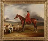 Huntsman with Hounds by English School, Oil on canvas, sold Nov 2019