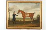 Horse and Rider by British School, HORSE AND RIDER, oil on canvas, sold Nov 2019